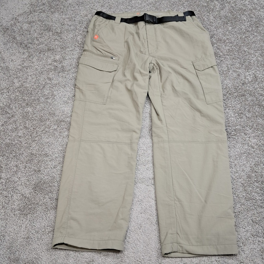 The American Outdoorsman Mens 38x30 Fleece Lined Cargo Pants Khaki Nylon Hiking